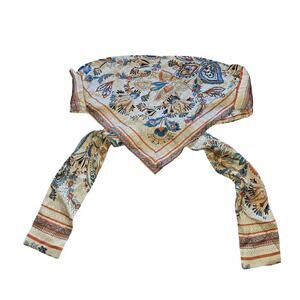 Shein Crop Top Womens Extra Small Multicolor Boho Print Tie Front Bandana Style